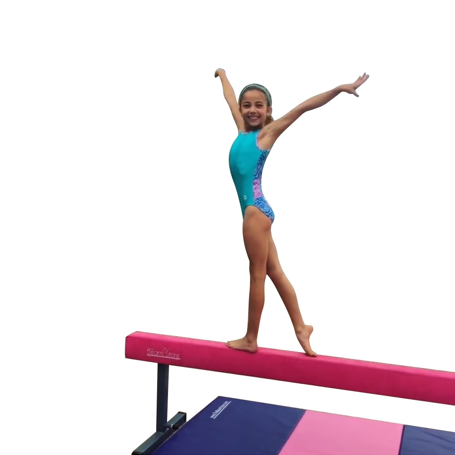 8ft Pro Series Suede Gymnastics High Balance Beam and Mat